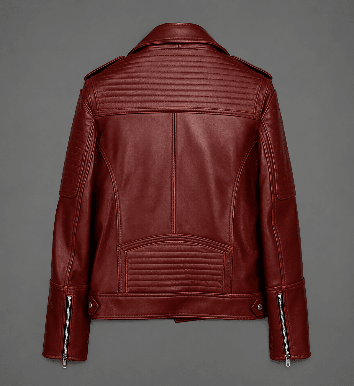 Runway Red Leather Biker Jacket For Men’s