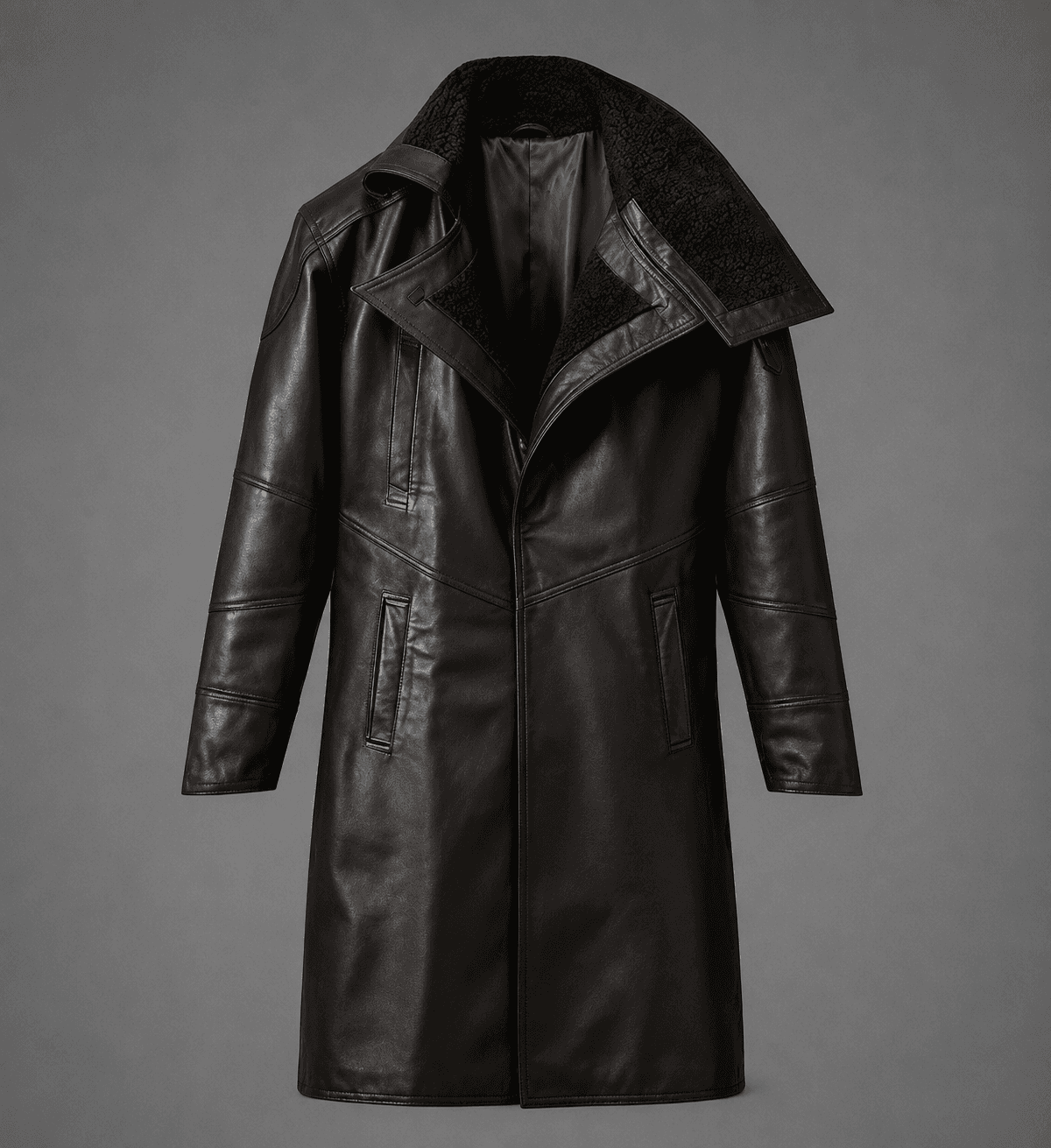 Stylish Dark Brown Leather Long Coat For Men’s